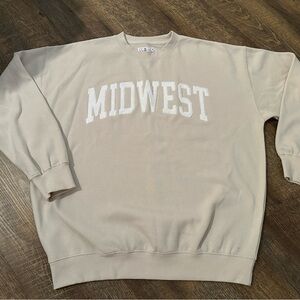 Midwest Beige Crewneck Sweatshirt, Worn Once, Size M, from Glik’s